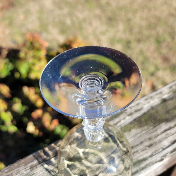 FOSTORIA 6008 Topaz Yellow Dimple Optic 5 3/8" Champagne Tall Sherbet Stem Glass - Picture 3 of 4